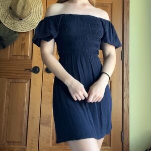 Blue Rain Puff Sleeve Dress - Size XS